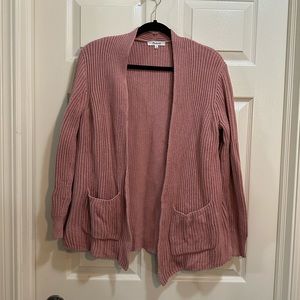 Madewell open front chunky stitch cardigan light pink size small